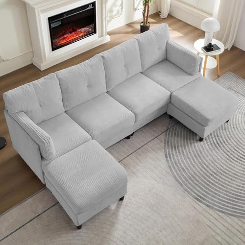 ijuicy U-Shaped Sectional Sofa with Ottomans