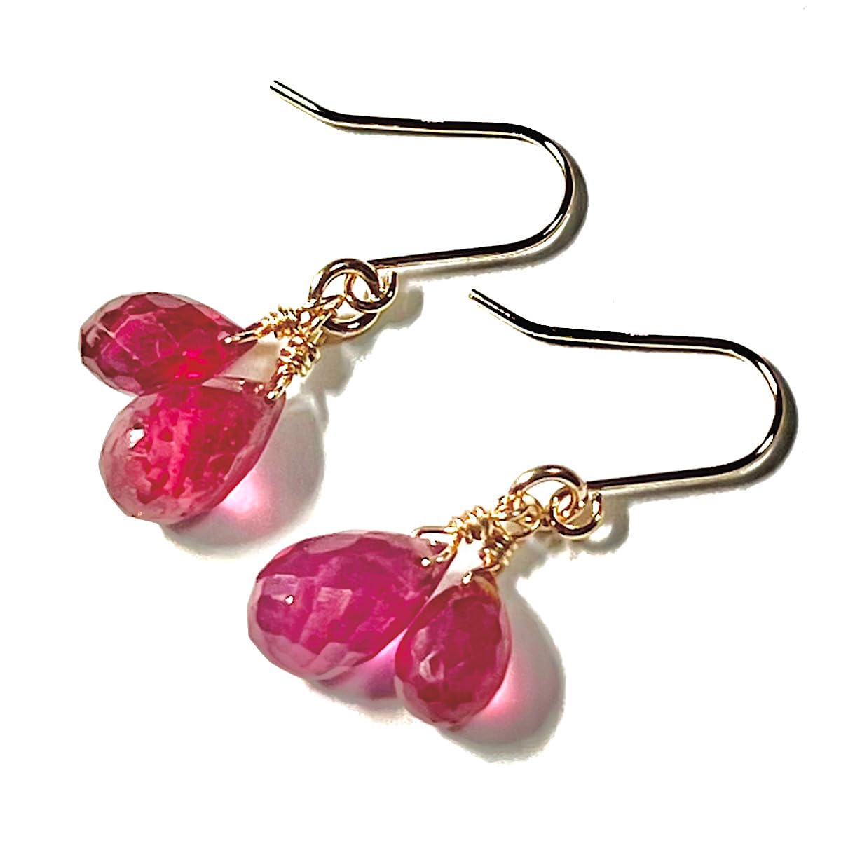 Amazon | [Rta varuna] 【Rvaru】 K18 ルビー ピアス ドロップ ダブル