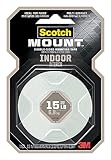 3M, Scotch-Mount Cinta de Montaje Doble Cara, Fijación permanente para interiores, 12.7 mm x 2 m, 1 rollo, Soporta Hasta...