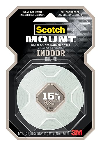 La mejor comparación de Sistemas de adhesivos de montaje - 5 favoritos. 46 3M, Scotch-Mount Cinta de Montaje Doble Cara, Fijación permanente para interiores, 12.7 mm x 2 m, 1 rollo, Soporta Hasta 6.8Kg