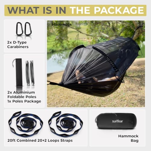 Image of Sunyear Camping Hammock with Spacious Net, Single /Double,Outdoor&Indoor