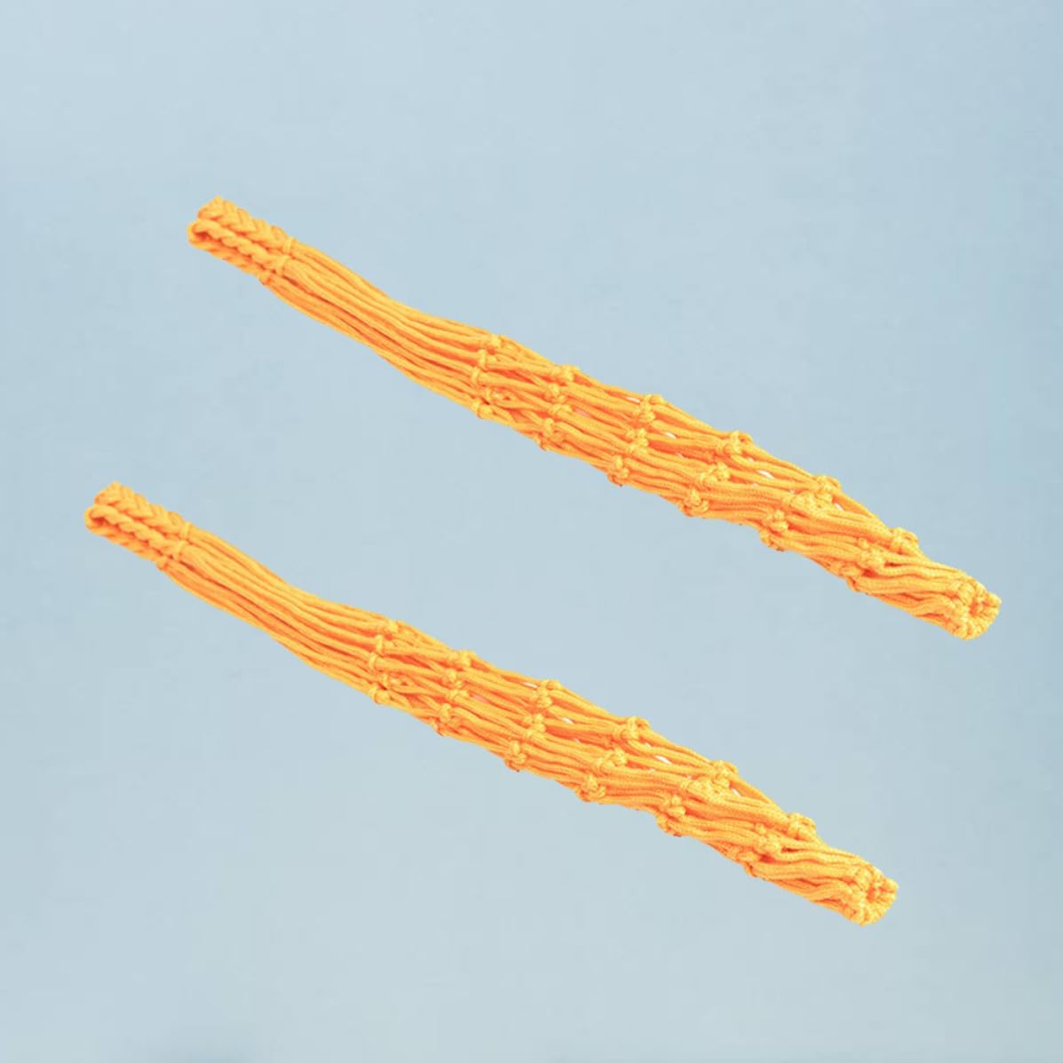2pcs Portable Yellow Mesh Ball Net Bag with Adjustable Rope for Volleyball and Basketball Outdoor Sports Storage and Carrying