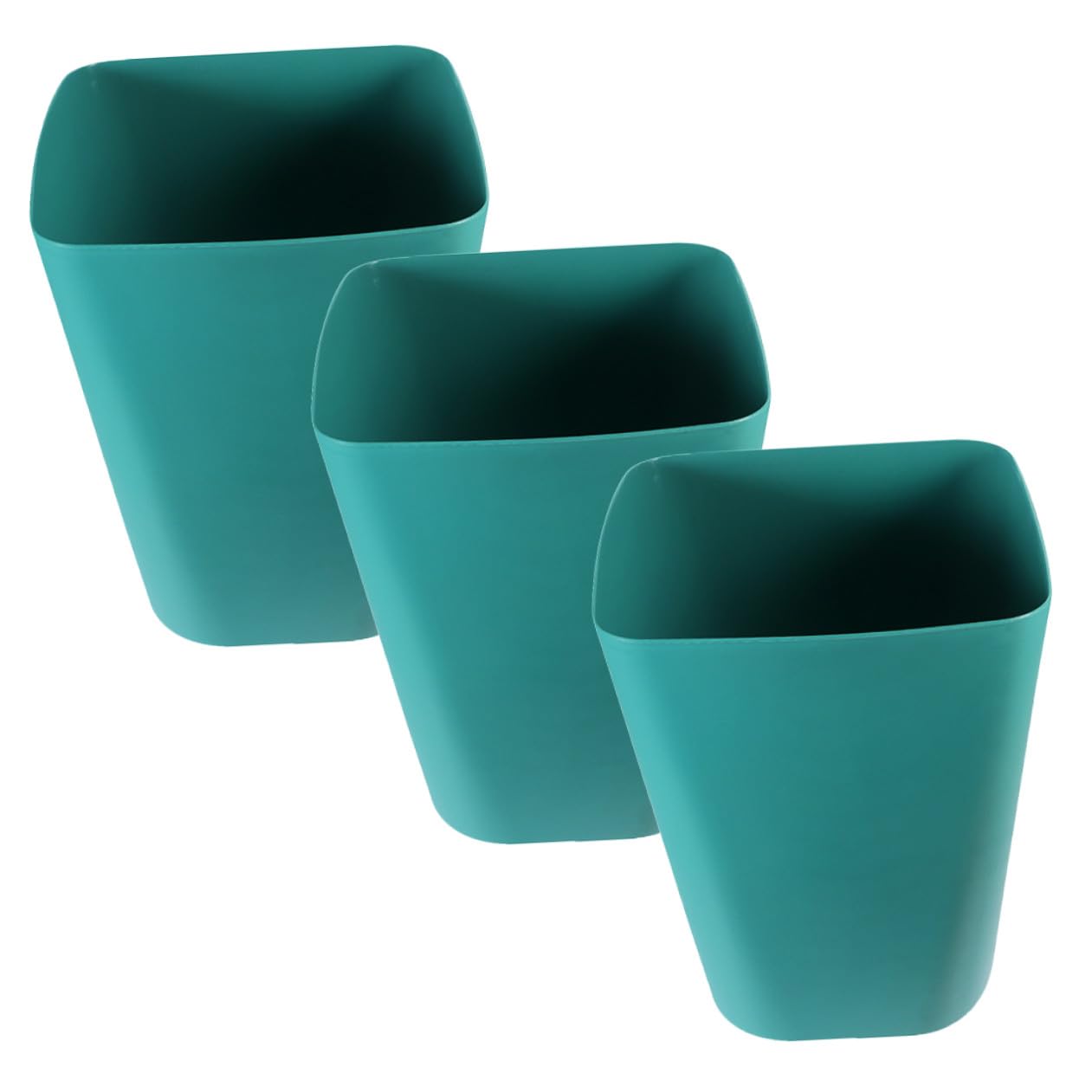 MAGICLULU 3pcs Outdoor Trash Bins Small Square Blue Plastic Waste Storage Containers Portable Garbage Bins for Camping, Travel, and Home Organization