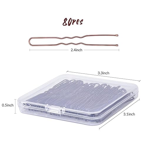 Miniatura 2 de IKOCO - Alfileres de pelo para moños, 2.4 pulgadas, en forma de U, para mujeres y niñas, con caja de almacenamiento