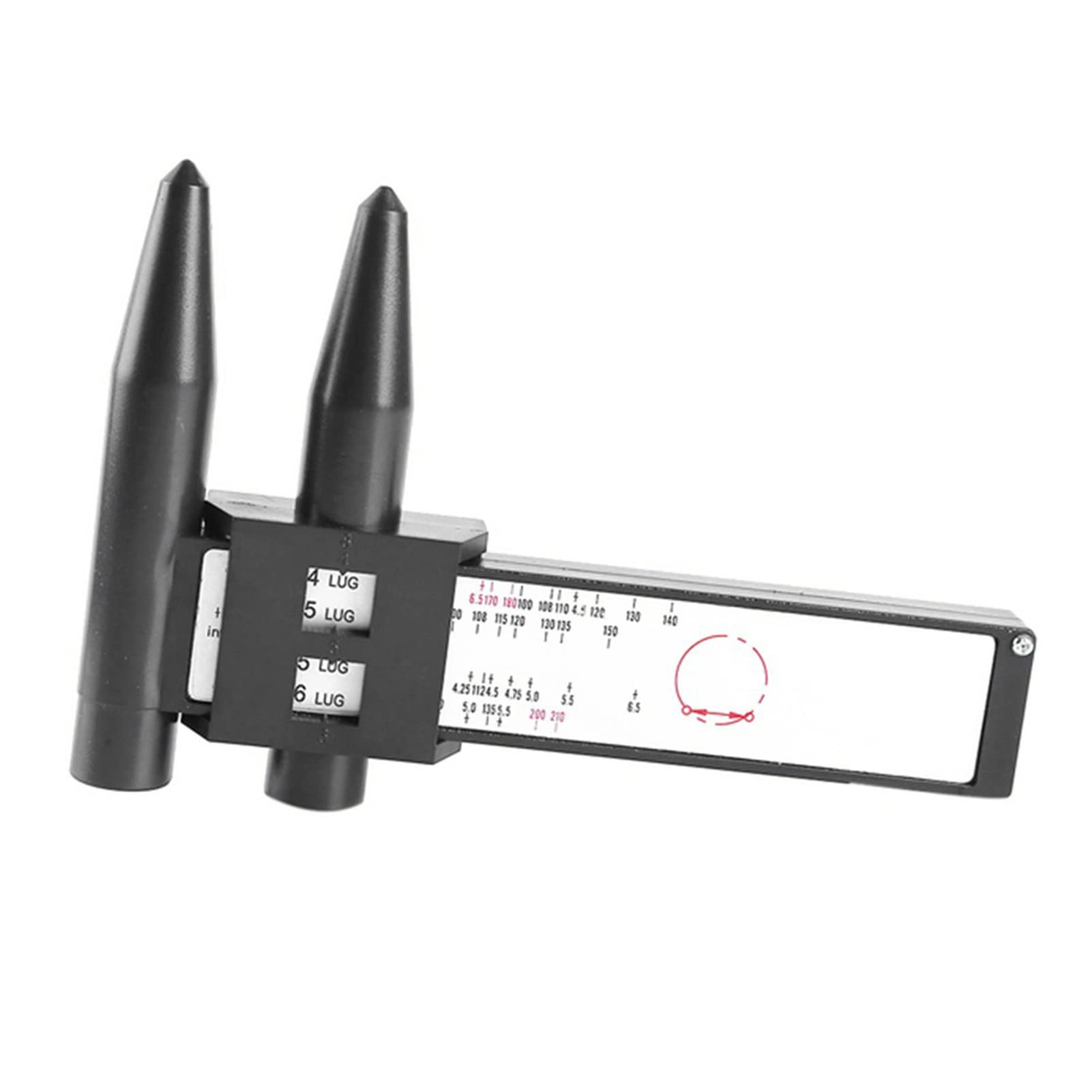 Calibro di Misura PCD | Calibro per Cerchioni a 8 Alette - Calibro del cerchione per Auto, Modello di bullone del cerchione, Strumento di misurazione Scorrevole PCDs Righello