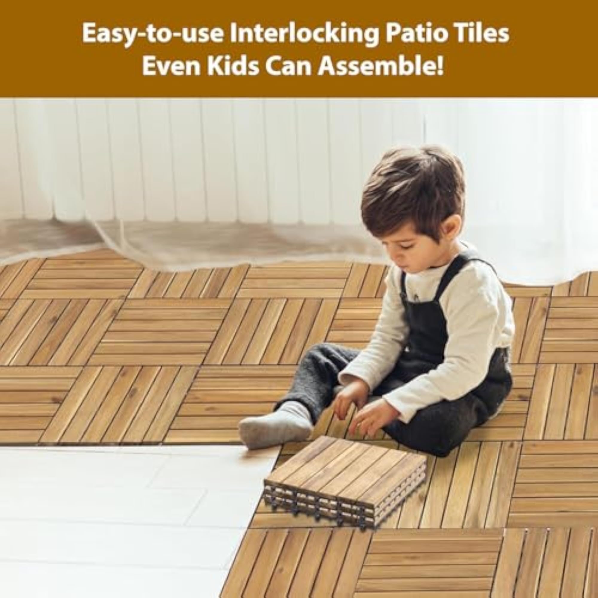 Interlocking Deck Tiles for Outdoor Use