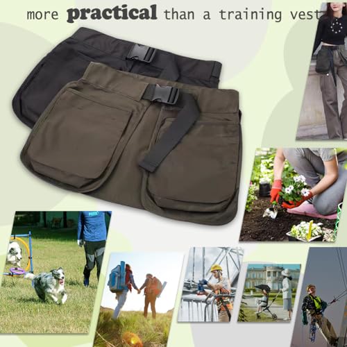 suweisua Hundetrainer-Leckerli-Tasche mit abnehmbaren Taschen, freihändig, Trainingswerkzeuge zur Aufbewahrung von Hüfttaschen für Männer und Frauen, auch für Gartenarbeit, Friseur (grün)