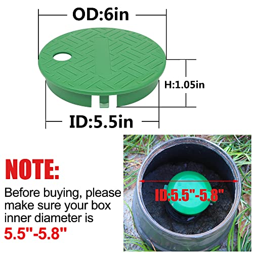 Bandelt 4 Pack ID 5.5" OD 6" Valve Box Cover Lid Replacement for Sprinkler System Irrigation Circular Valve Box Lid