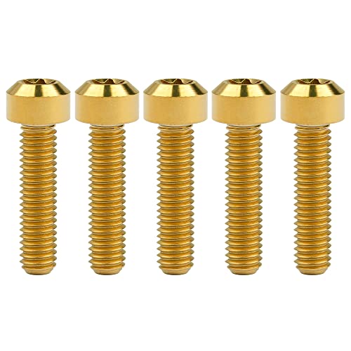 Image of Titanium Torx Square Head M6 x 10 15 20 25 30 35 40 45 50 60 65 70 80mm Screw Pack of 5 (Gold, M6x25mm)