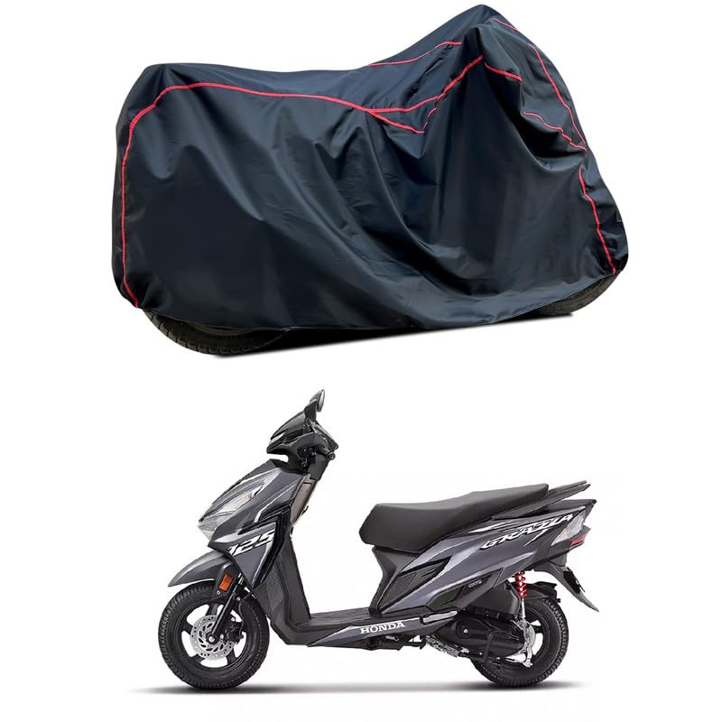 Image of Waterproof Scooter Cover Compatible with Honda Grazia Fabric UV Protection (Black)