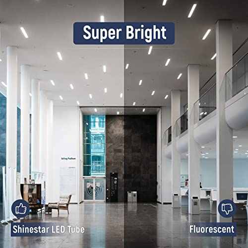 Shinestar 24-Pack T8 Led Bulbs 4 Foot, Tube Lights 18W 5000K Daylight, Ballast Bypass, Dual-End, T8 T10 T12 Led Replacement For Fluorescent Tubes, 2 Pin G13 Base, Frosted Cover #TOP2