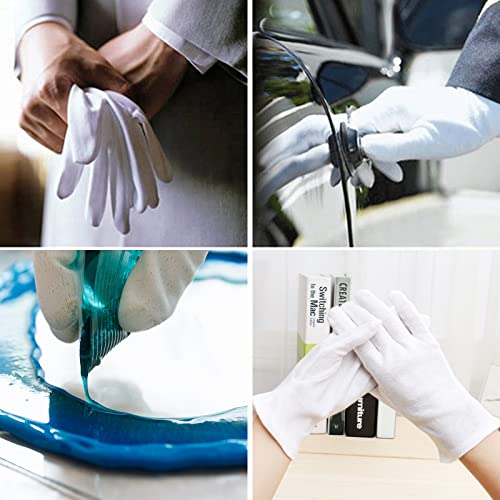 100% White Soft-Hand Cotton Moisturising Gloves Work Gloves, Extra Large (12 Pairs) #TOP4