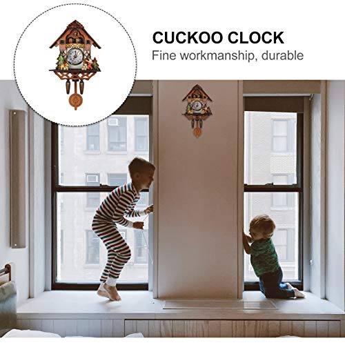 Veemoon Cuckoo Shaped Clock, Handcrafted Antique Forest Clock Coo Coo Clock For Home Living Room Bedroom Wall Decor, Quartz Movement With Moving Seesaw #TOP4