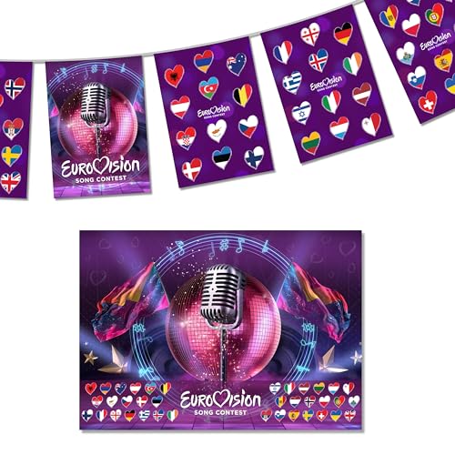Eurovision Song Contest Bunting & Poster Set - Supporters Banner Decoration