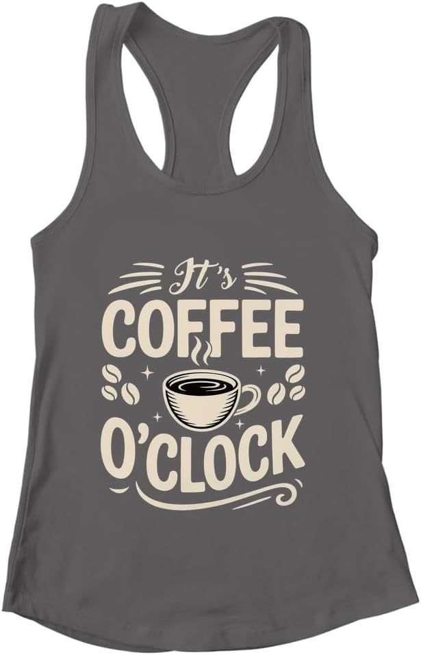 TeesPure Women's Funny Coffee Art for Men Women Coffee Drinker Addict Lover Shirt Racerback Tank Top