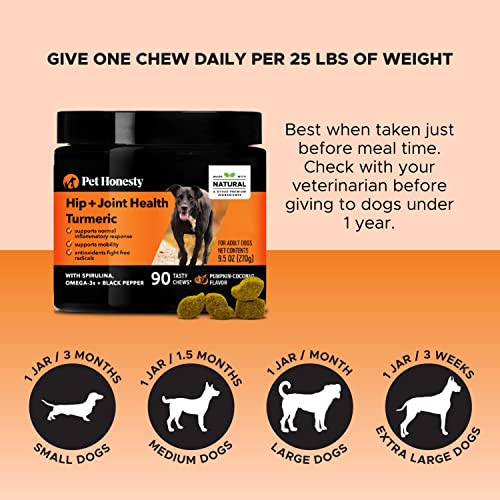 Pethonesty Turmeric Joint Health For Dogs - Hip & Joint Supplement Soft Chews With Turmeric, Bioperine, Fish Oil & Coconut To Support Joint Health, Ease Stiffness - Promotes Digestive & Immune Health #TOP6