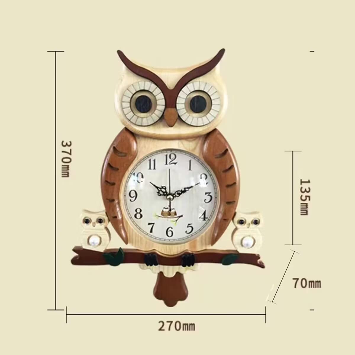 Batteriebetriebene Wanduhr aus Holz, Nicht tickend, geräuschlos, für Wohnzimmer