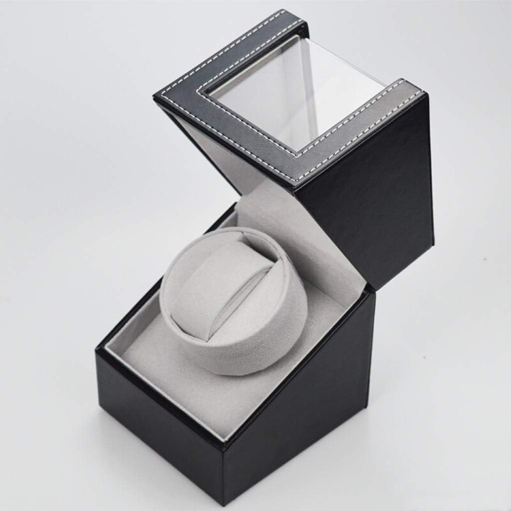 Watch Winders Watch Winder, Automatic Rotating Ultra Quiet Electric Motor Box Mini Single Head Pu Black Decoration Mechanical Watches Winding Boxs Watch Box