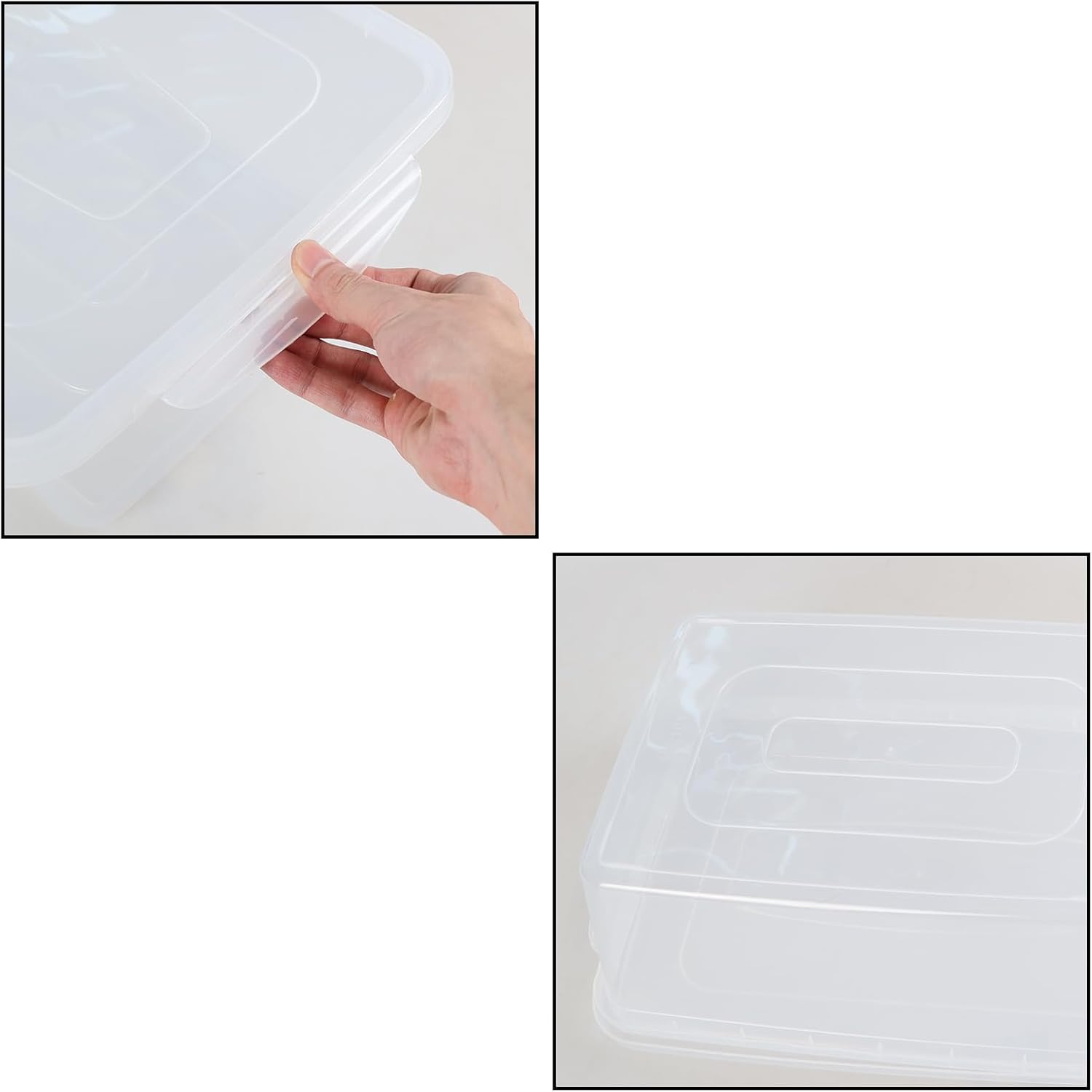 16 Quart Clear Latching Storage Box, Plastic Storage Container, Latching Bin with Lid, 6 Packs