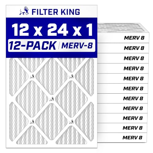 Filter King 12x24x1 MERV 8 Air Filter, 12-Pack