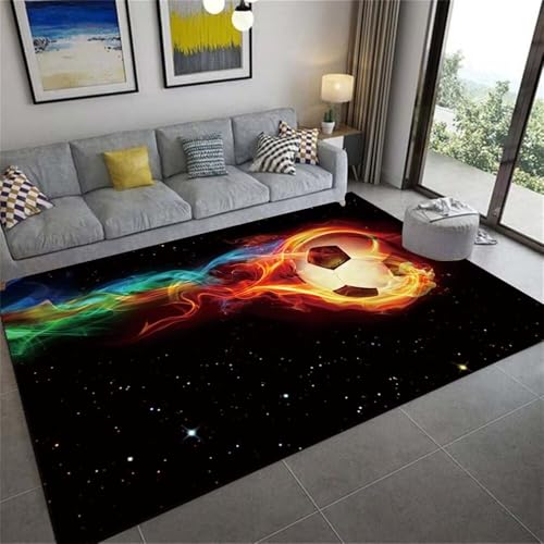 Tapis durable football 3D noir pour protéger le sol de la chambre - 2