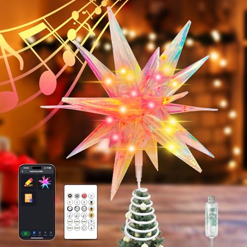 Estrella de Navidad inteligente que soluciona los cables ocultos con control remoto 2