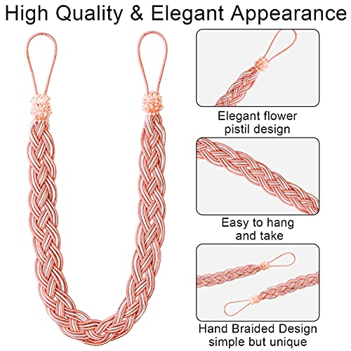 Hand Knitting Curtains Tied Rope Simple Type Curtain Tie Backs and Accessories (Pink) - Image 3