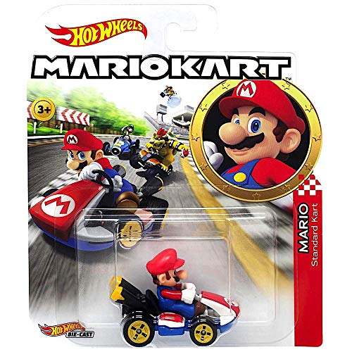 Hot Wheels Mario Kart Character Car Diecast 1:64 Scale - Mario