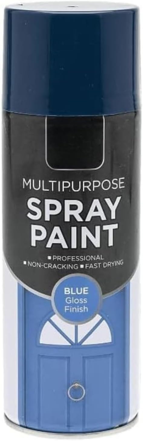 Inspired Essentials Blue Gloss - 151 All Purpose Aerosol Spray Paint 400Ml Quick Drying Spray, Fast Dry And Excellent Coverage For Metal, Wood, Plastic And More (4, )