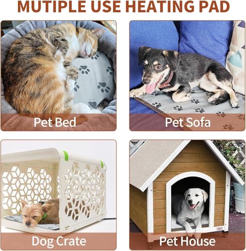 GOLOPET Cat Heating Pad 45 x 45 cm, Electric Pet Heated Bed Mat, Temp Adjustable Cat Heat Pad & Auto-off Controller, MET Listed, Adding Wire Rope Wires Small Dog Warming Pad - Image 7