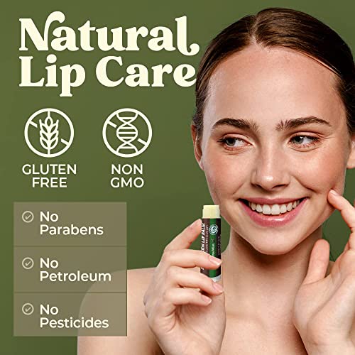Spf Lip Balm 4-Pack By Earth's Daughter - Lip Sunscreen, Spf 15, Organic Ingredients, Eucalyptus Mint Flavor, Beeswax, Coconut Oil, Vitamin E - Hypoallergenic, Paraben Free, Gluten Free #TOP2