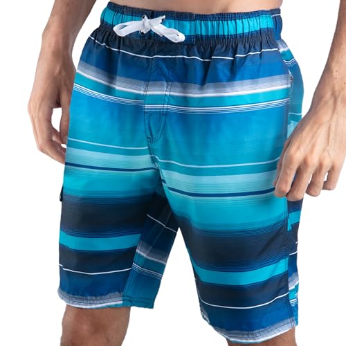 Image of Kanu Surf Men's Big Viper Extended Size Stripe Swim Trunk