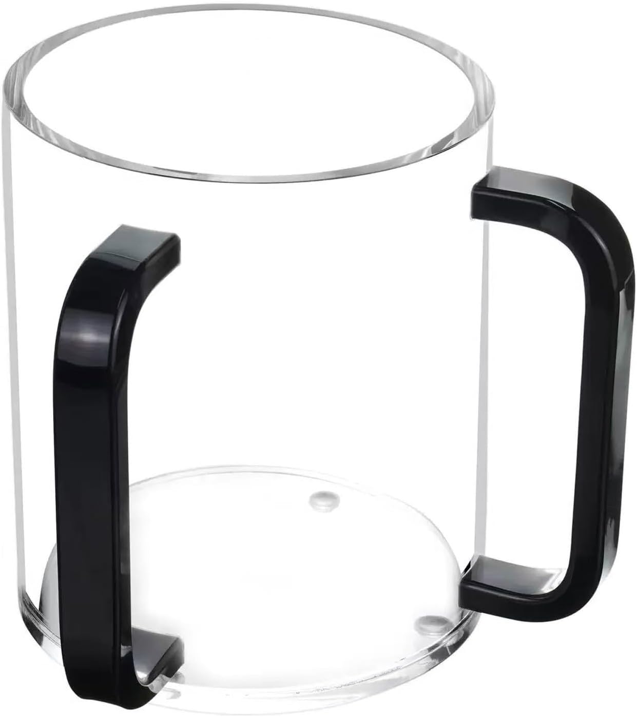 Judaica Handwashing Cup 5 inch Tall, Acrylic Clear Cups with Dual Handles, Lightweight Hand-Washing Cup for Bathroom or Living Room for Jewish Ritual and Netilat Yadayim Use(2Pcs Gold handle)