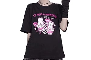 Kawaii Clothes Japanese Style Pastel Goth Casual Crewneck Soft Cartoon Cute Bunny Print T-Shirt