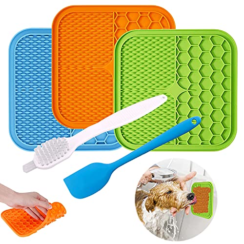 Large Dog Licking Mat with Suction for Anxiety - Peanut Butter Slow Feeder Pad for Dogs and Cats