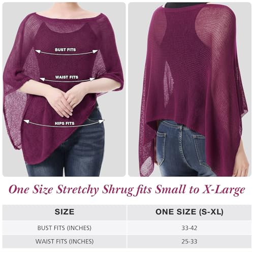 Image of Women Sheer Poncho Shrug Summer Sheer Blouse Top Lightweight Poncho Bolero for Evening Dress