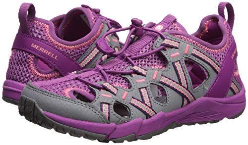 Merrell Kid's Unisex Hydro Choprock Sieve Sandal, Grey/Purple,1 Big Kid #TOP6