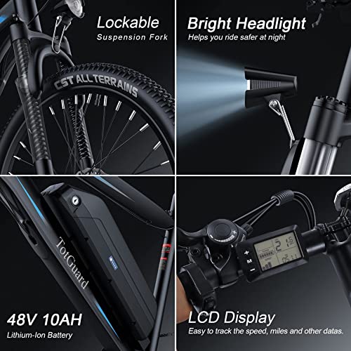 Wooken Electric Bike, Electric Bike For Adults 27.5'' E-Bikes With 500W Motor, 21.6Mph Mountain Bike With Lockable Suspension Fork, Removable Battery, Professional 21 Speed Gears Bicycle #TOP3