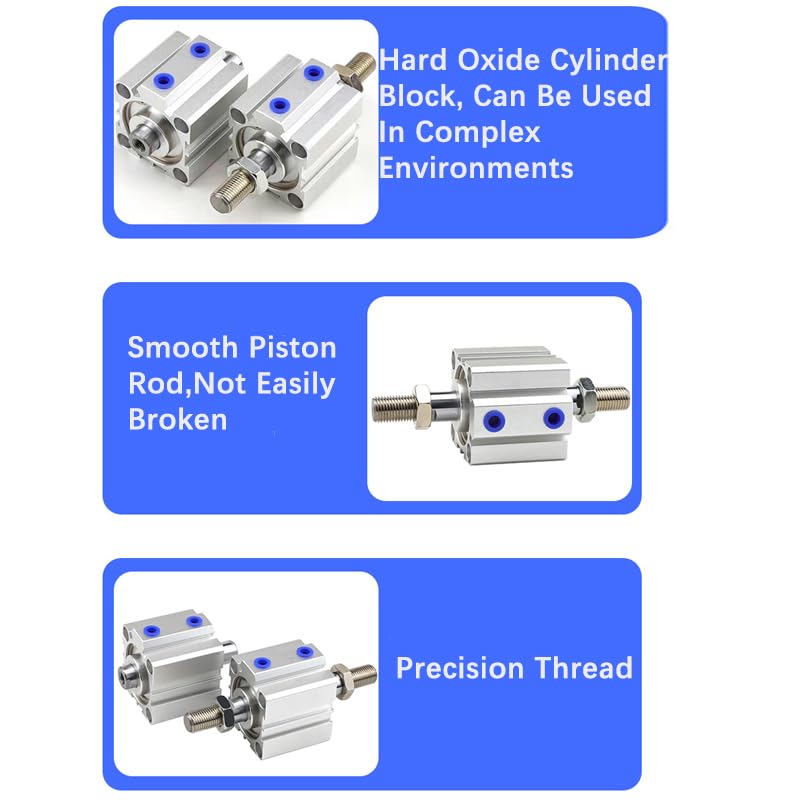 Vérin pneumatique compact double effet SDAD pour guidage précis - 5