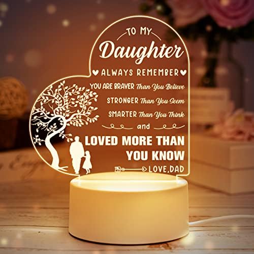 Mum Birthday Gifts - Engraved Night Light Birthday Gifts for Mum, Mum Gifts from Daughter/Son with Thankful Sayings, Ideal Gifts for Mum on her Birthday, Presents for Mum