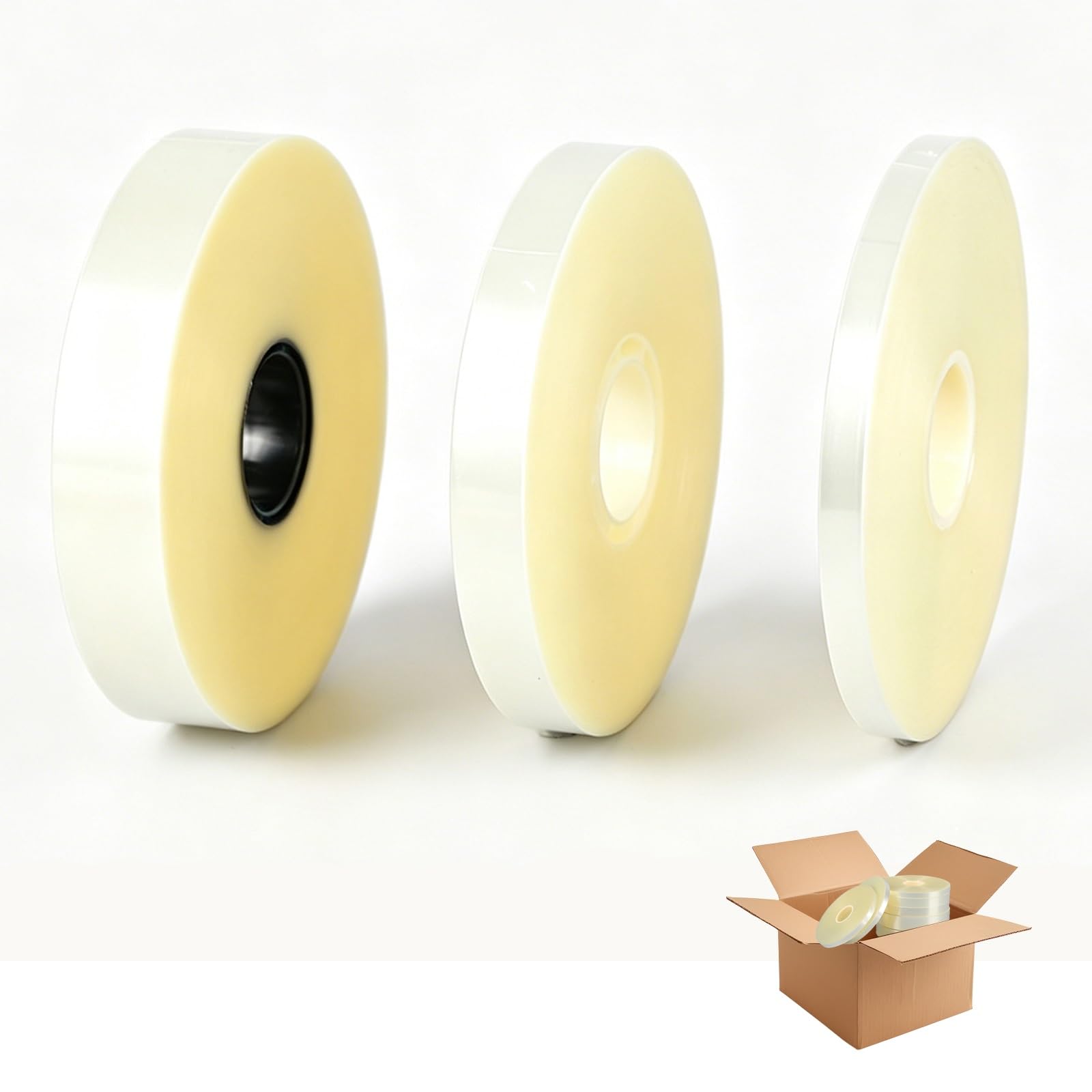 Senodon One Color 150M Premium Opp Binding Tape For Vegetable Tying Machine, Smooth Feeding Produce Banding For Leafy Greens, Celery & Asparagus(1.2Cm 150M 100 Rolls)