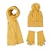 Solide Couleur Écharpe Gants Chapeau Ensemble En Plein Air Plus Chaud 3Pcs Froid Hiver Beanie Chapeaux Ensemble Dibiao Chaud Tricot Cap Ensemble pour Hommes Et Femmes Ski Camping