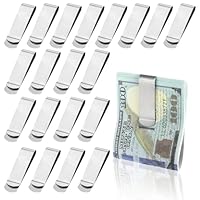 20 Stück Geldklammer Edelstahl - Herren Silber Money Clip, Metall Tragbare Geldscheinklammer für Geld Vordertasche Kreditkarte Visitenkarte Dokumente Banknote Herren