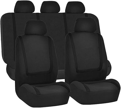 BELOMI Juego completo de fundas de asiento de automóvil, fundas de asiento de automóvil transpirables de tela de alta calidad, fundas universales