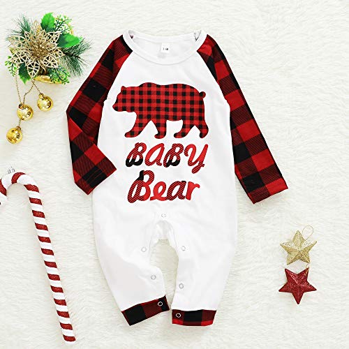Matching Family Christmas Pajamas Cotton Pjs Set Sleepwears Xmas Jammies Bear Kids Pajamas For Boys And Girls 4-5T Red #TOP4