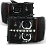 AKKON - For GMC Sierra Pickup Black Smoke Exclusive Halo Projector Ultra Bright SMD DRL LED Headlights Lamp