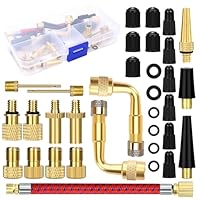 Fahrradventil Adapter Set, 34 Stück Fahrrad Ventiladapter Ventil Adapter, Französisches Ventil Adapter, Autoventil Adapter, Kompressor Ventil Adapter, Flickzeug Fahrrad, Luftpumpe, Ballnadel (C)