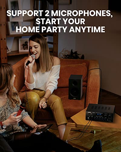 Verstärker, Moukey Bluetooth Leistungsverstärker Dual Kanal Audio Stereo Receiver mit USD, SD,...