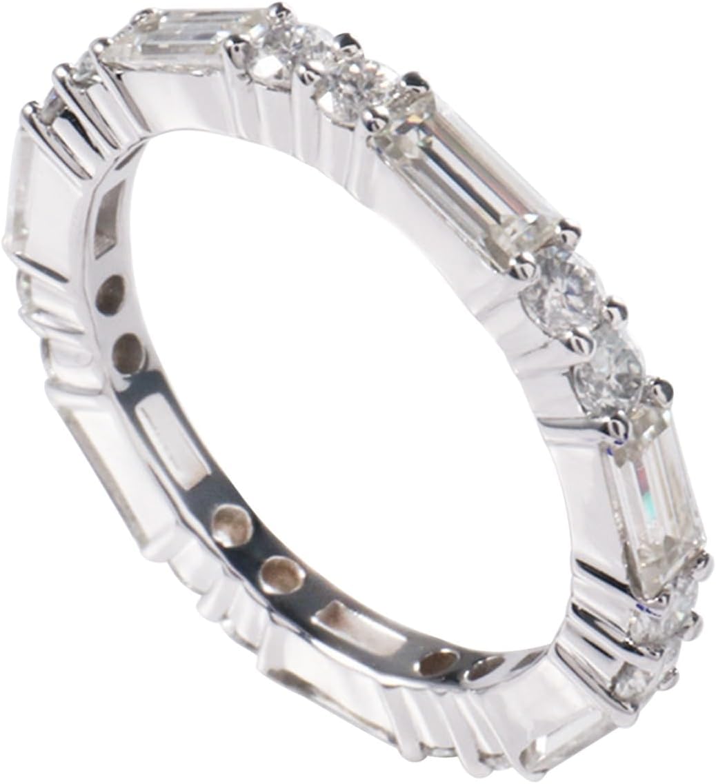 Epinki Fashion Ring for Women 9K/14K/18K Gold Eternity Moissanite Wedding Promise Rings Jewelry Size 4-12