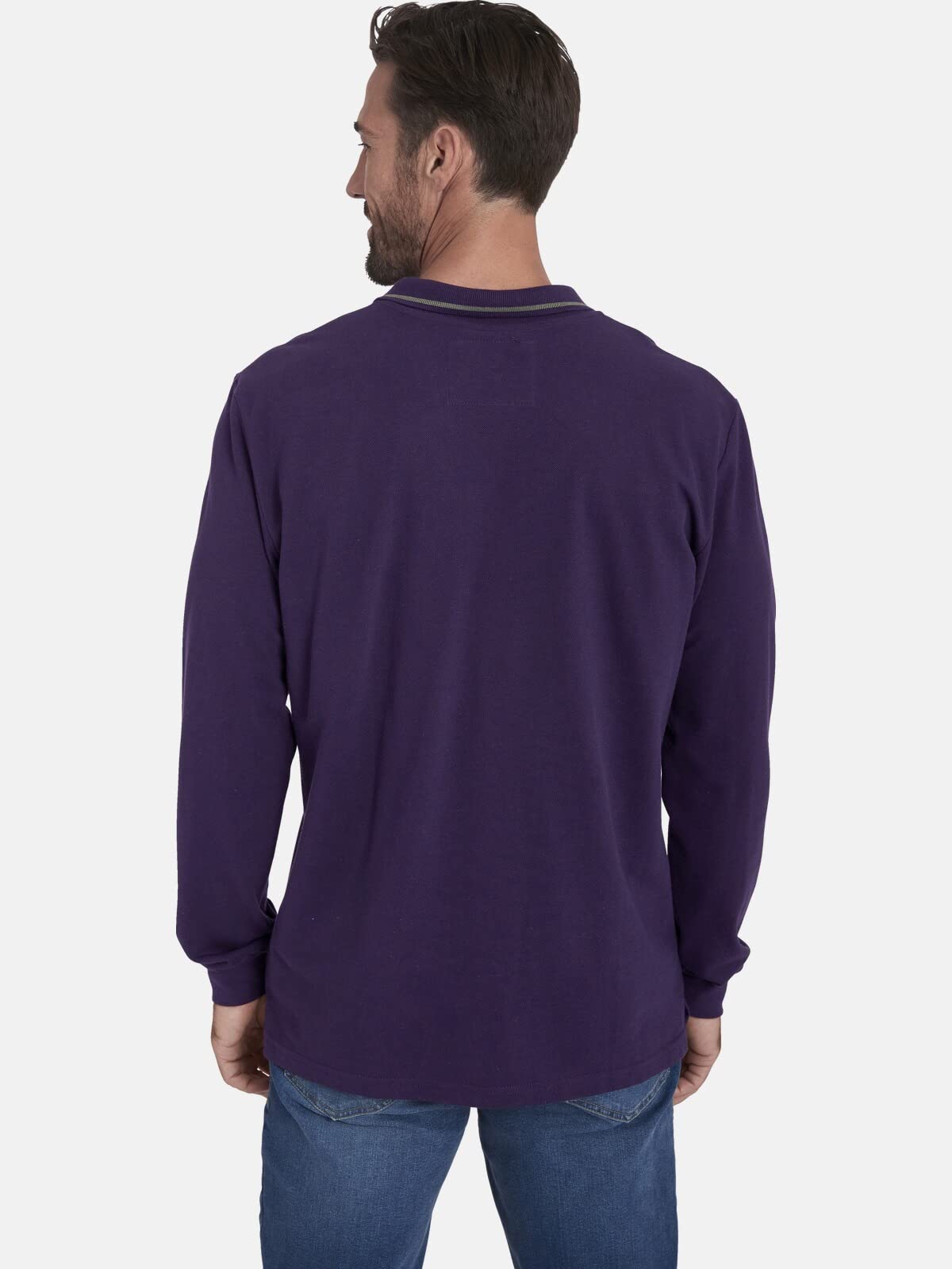 Jan Vanderstorm Herren Langarm-Poloshirt Ellis | | aus 100% Baumwolle | Longsleeve mit Polokragen | gerade geschnitten | große Größen in Gr. L-7XL